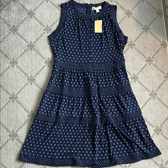 NWT Micheal Kors Polka Dot Sleeveless Dress - Picture 1 of 8